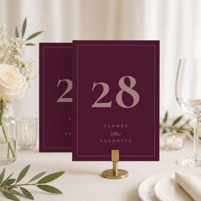 Panneau de numéro de table de mariage formel Bourg (Créateur téléchargé)