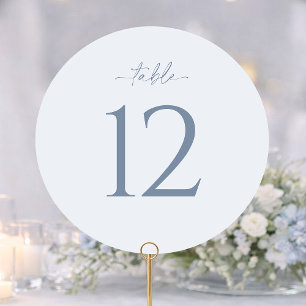 Panneau de numéro de table de mariage rond en bleu