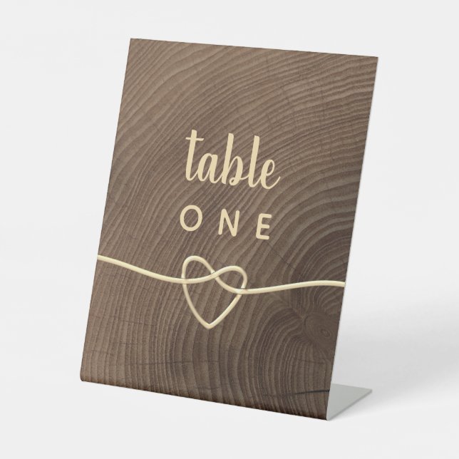 Panneau de numéro de table de mariage sur socle (Recto)