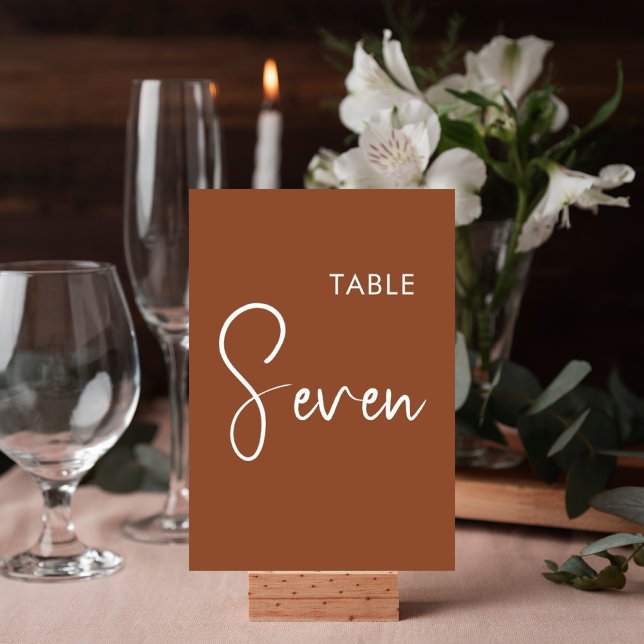 Panneau de numéro de table élégant en terre cuite  (Créateur téléchargé)