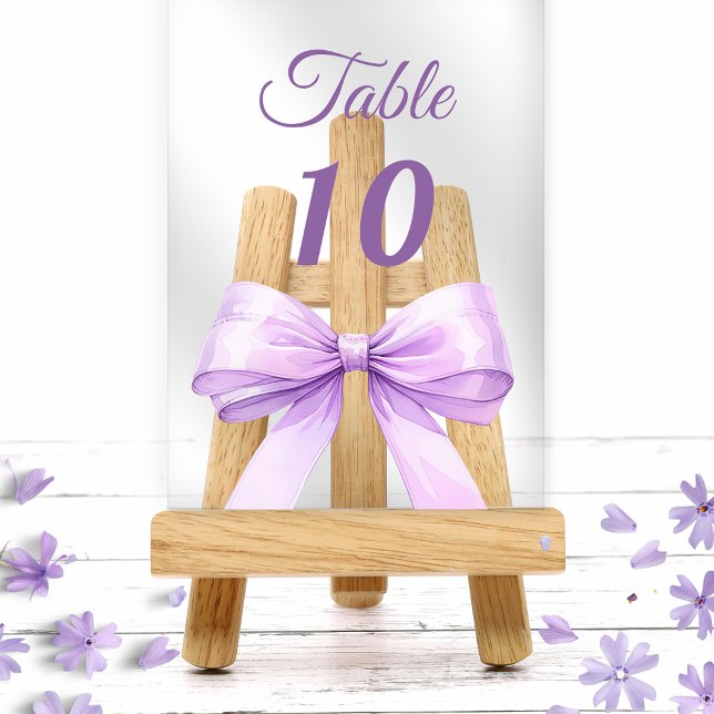 Panneau de numéro de table en acrylique avec noeud (Créateur téléchargé)