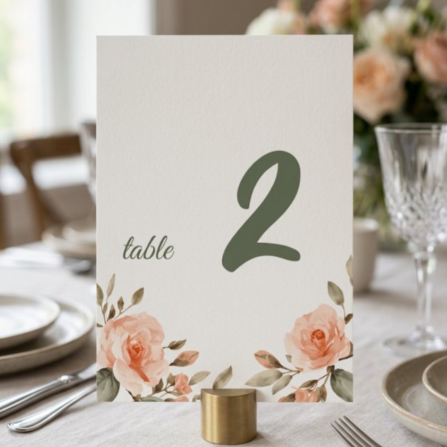 Panneau de numéro de table personnalisé à motif fl (Créateur téléchargé)