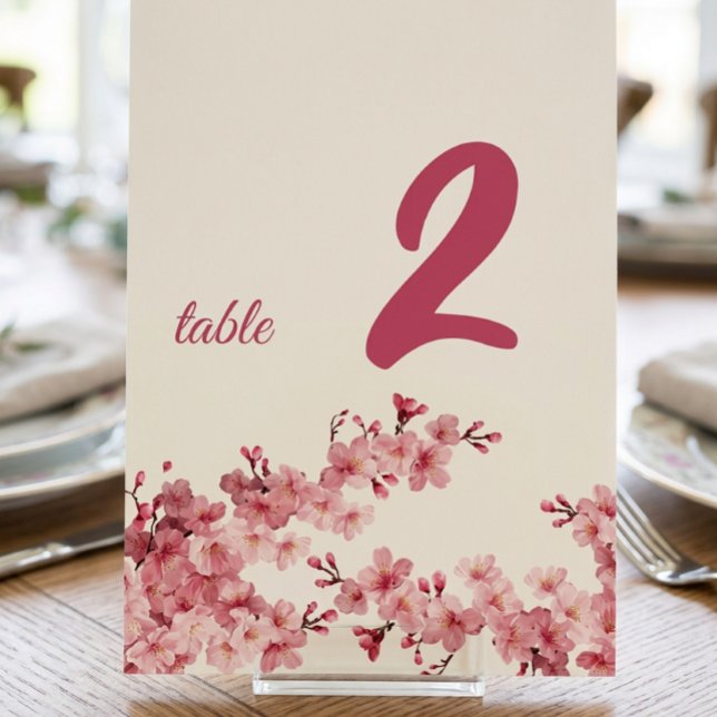 Panneau de numéro de table personnalisé Cerisier e (Créateur téléchargé)