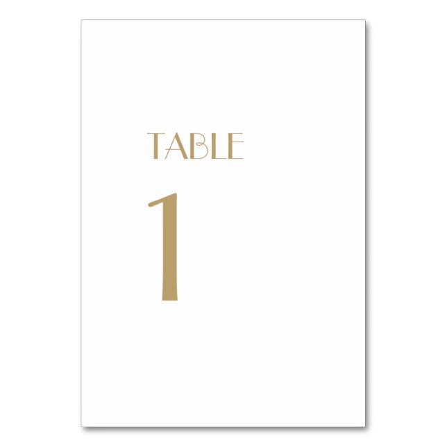 Panneau de numéros de table Art Déco moderne or mi (Par défaut)