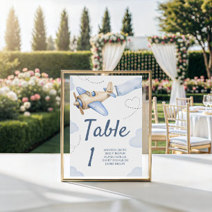 Panneau de numéros de table de douche d'avion vint