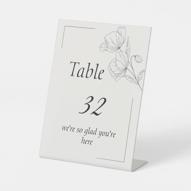 Panneau de numéros de table de mariage en art liné (Recto)