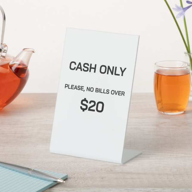 Panneau de paiement en espèces uniquement (In SItu)