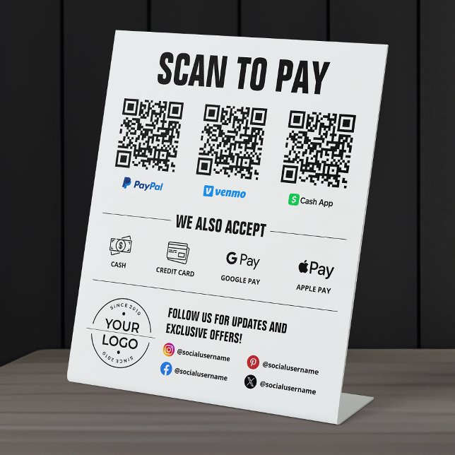 Panneau de paiement tout-en-un pour scanner et pay (Créateur téléchargé)