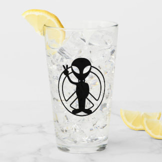 Panneau de Paix Alien Pint verre à boire