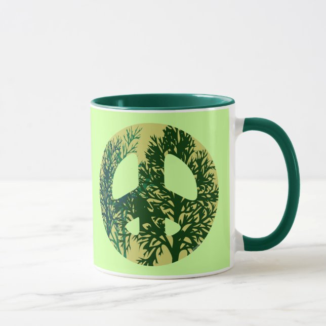 Panneau de paix Arbres verts Coffee Mug (Droite)