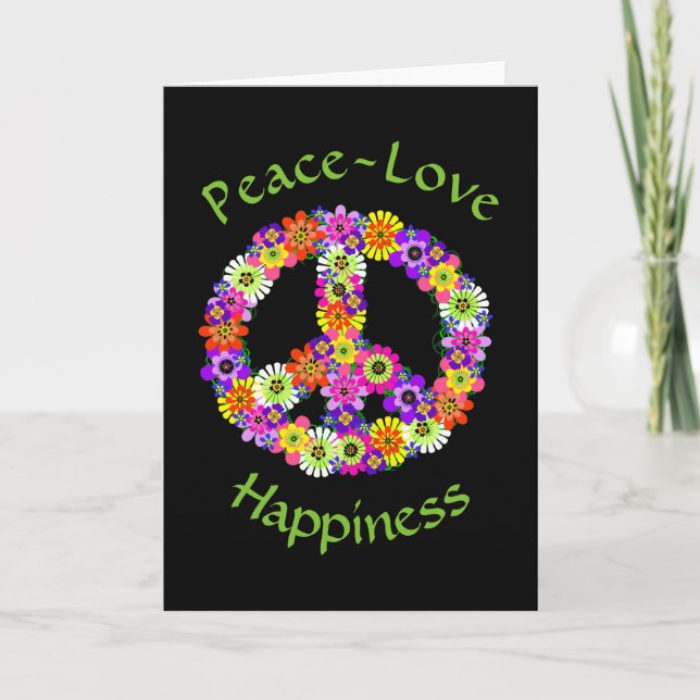 Panneau de paix Carte de bonheur Floral Peace Love (Devant)