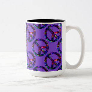 Panneau de Paix Coloré Motif Mug pourpre