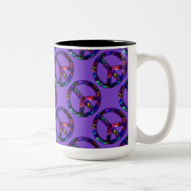 Panneau de Paix Coloré Motif Mug pourpre (Droit)