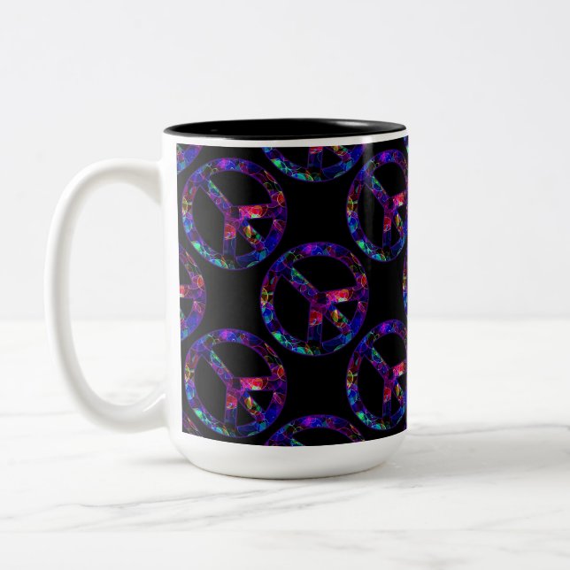 Panneau de Paix Coloré Mug Motif (Gauche)