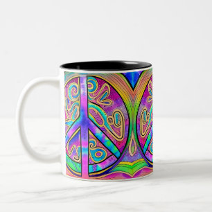 Panneau de Paix Couleurs Cool 11 oz Mug