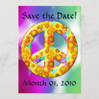 Panneau de paix daté cravate Invitations