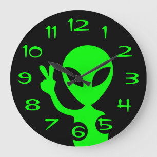 Panneau de Paix Horloge Alien