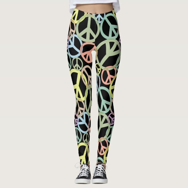Panneau de Paix Rétro Leggings colorés (Devant)