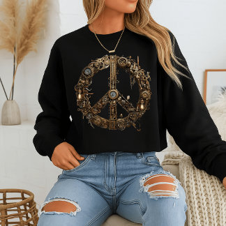 Panneau de paix Steampunk Sweatshirt | Engin indus