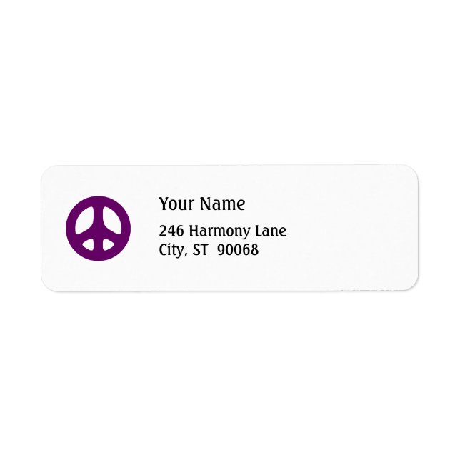 Panneau de Paix Violet Grat Étiquette de Retour Pe (Devant)