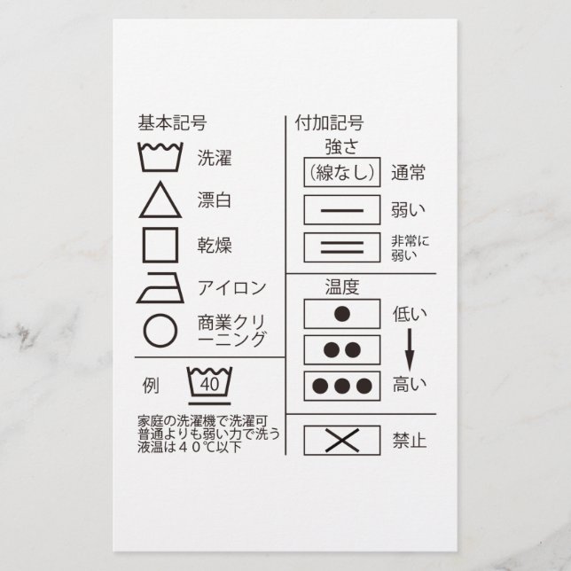 Panneau de papeterie à indication de linge (Devant)