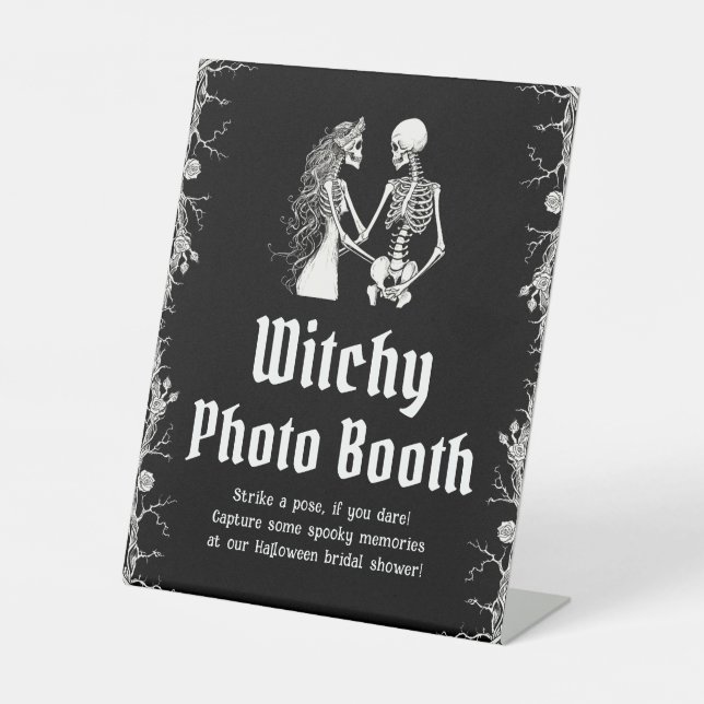 Panneau de photomaton gothique Halloween sorcière  (Recto)