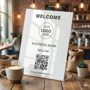 Panneau de pied de bienvenue avec logo de nom d'en