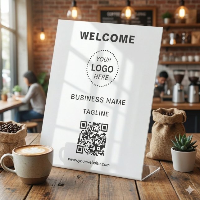 Panneau de pied de bienvenue avec logo de nom d'en (Créateur téléchargé)