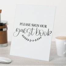 Panneau de pied de livre d'or pour invités