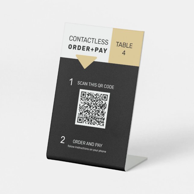 Panneau de pied de menu numérique Code QR (Recto)