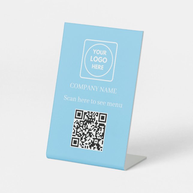 Panneau de pied de présentation de menu QR Code bl (Recto)