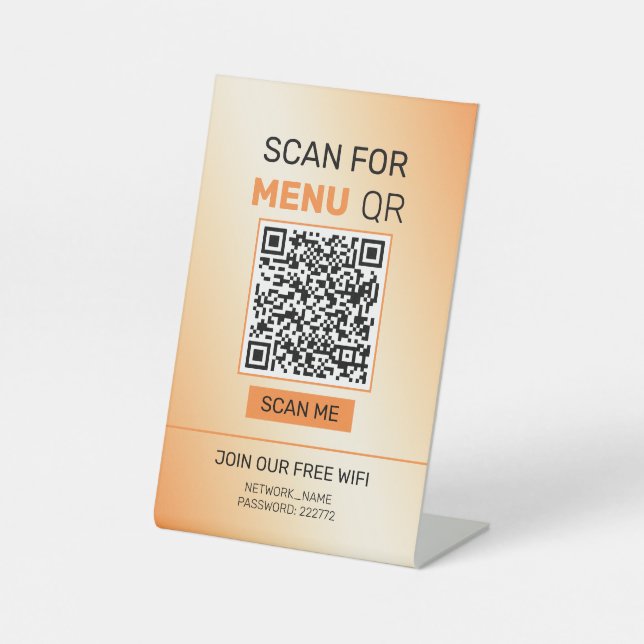 Panneau de piédestal à fond orange et beige (Recto)