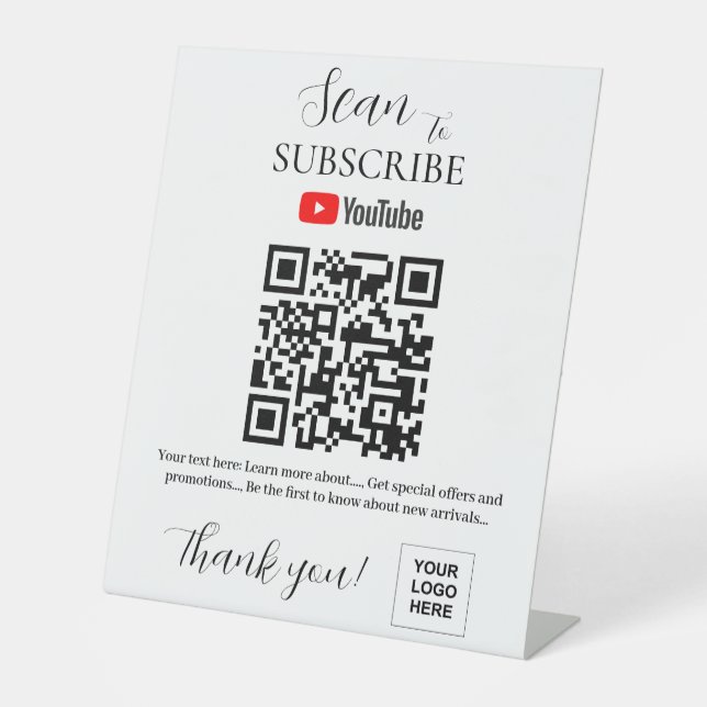 Panneau de piédestal d'abonnement à Youtube avec c (Recto)