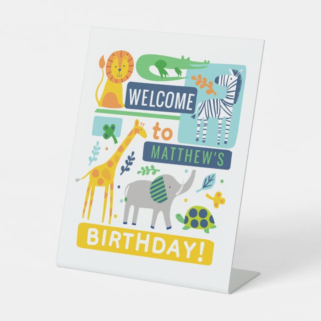 Panneau de piédestal d'anniversaire Animaux de la  (Recto)