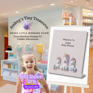 Panneau de piédestal de Baby Shower Licorne Magiqu