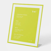 Panneau de piédestal de bar de mariage minimaliste