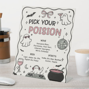 Panneau de piédestal de bar Halloween dessiné à la