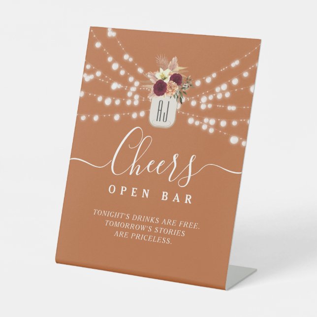 Panneau de piédestal de bar ouvert pour mariage en (Recto)
