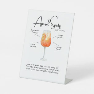 Panneau de piédestal de cocktail Aperol Spritz