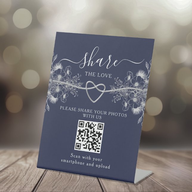 Panneau de piédestal de code QR de mariage (Créateur téléchargé)