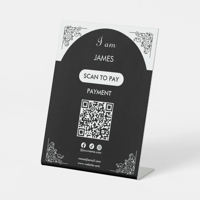 Panneau de piédestal de code QR d'entreprise à pai (Recto)