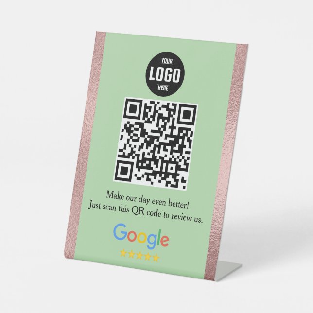 Panneau de piédestal de code QR pour les avis Goog (Recto)