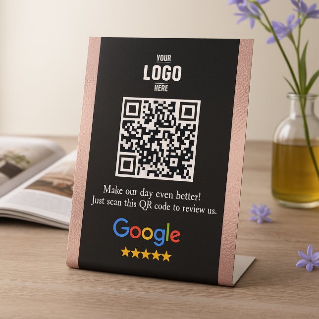 Panneau de piédestal de code QR pour les avis Goog (Google Review QR Code Pedestal Sign for Business)
