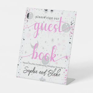 Panneau de piédestal de livre d'or de mariage céle