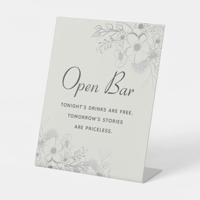 Panneau de piédestal de mariage à bar ouvert flora (Recto)