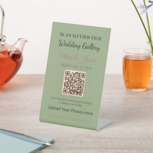 Panneau de piédestal de mariage Affichage QR élé