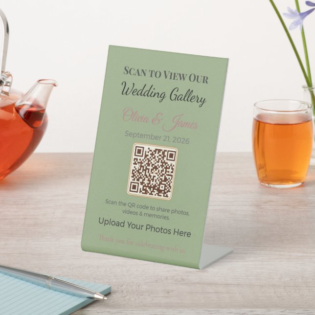Panneau de piédestal de mariage | Affichage QR élé (In SItu)