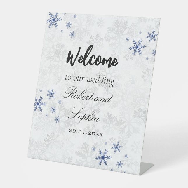 Panneau de piédestal de mariage flocon de neige d' (Recto)