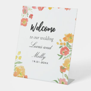 Panneau de piédestal de mariage floral d'été rose