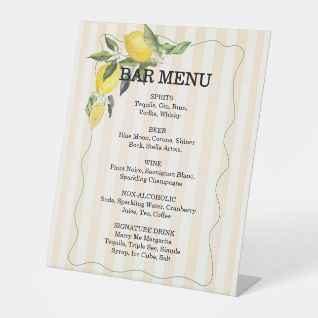 Panneau de piédestal de mariage La Dolce Vita (Recto)